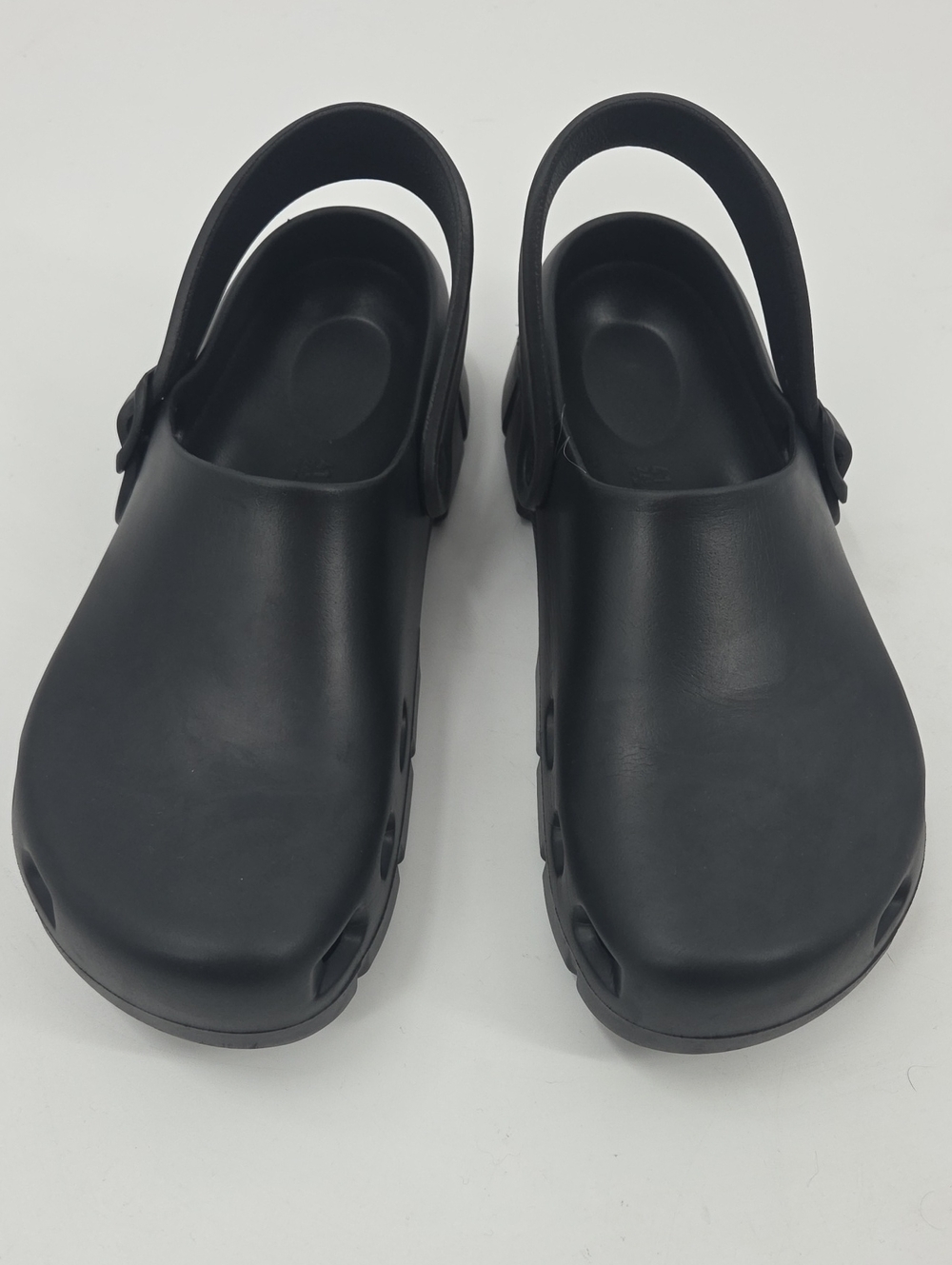 Birkenstock Black Foam Clogs with Heel Strap